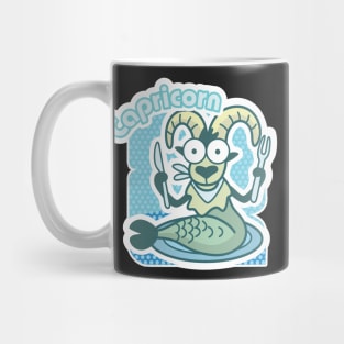 Capricorn Colorful Zodiac Sign Cartoon December January Mug